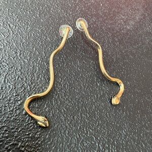 Vintage Gold Snake Earrings